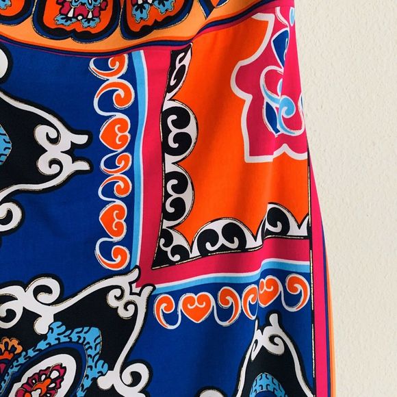 Cache Printed Halter Gold Metallic Painted Dress - Picture 3 of 4